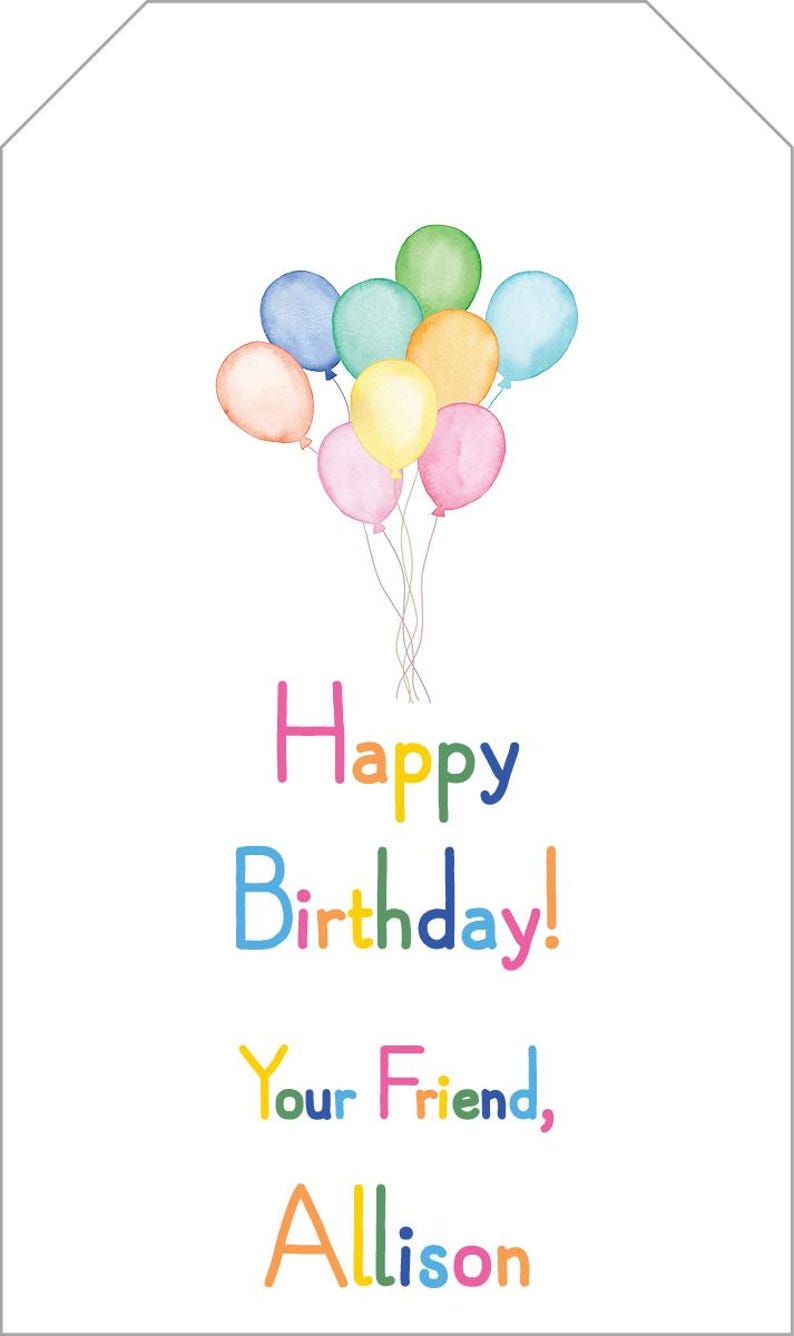 A colorful arrangement of watercolor balloons floating against a white background.