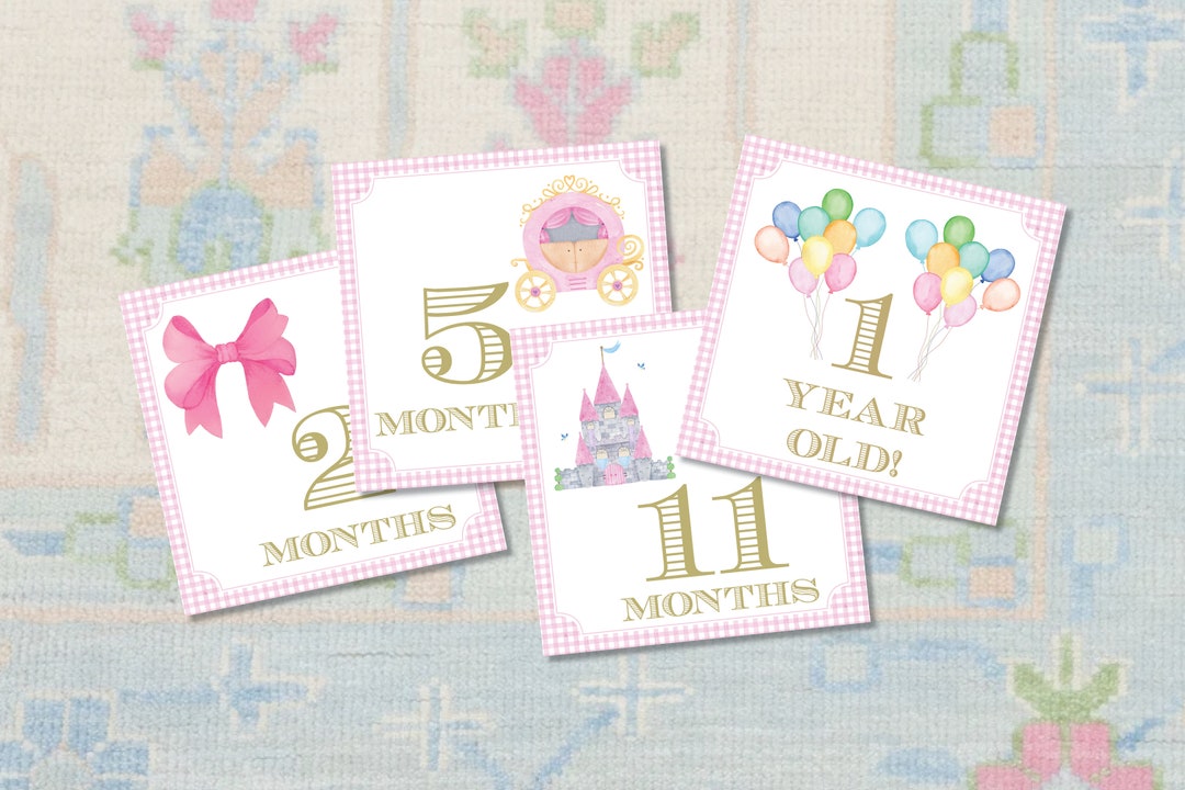 Baby Month Cards , Baby Girl Milestone Cards – DGAI