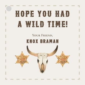 Wild One Birthday Gift Tag / Wild West Theme Enclosure Card/ Cowboy