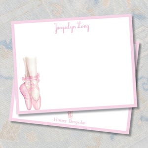 Personalized Watercolor Ballerina Stationery / Ballet Gift Set / Elegant Ballet Gifts for Girls / Custom Note Cards with Ballerina Design