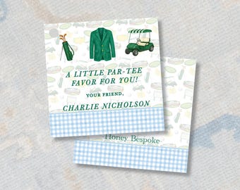 Masters Favor Tags | Hole in One Gift Tag | Par-Tee Party Enclosure Cards