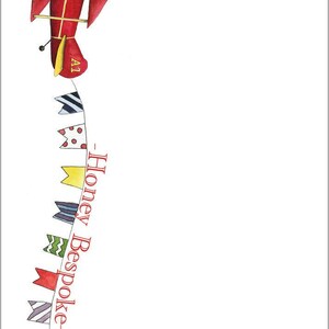 Watercolor Airplane Birthday Tags | Red Personalized Plane Party Tag image 4