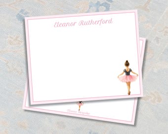 Ballerina Stationery Set | Watercolor Ballet Notecards | Dancer Notes
