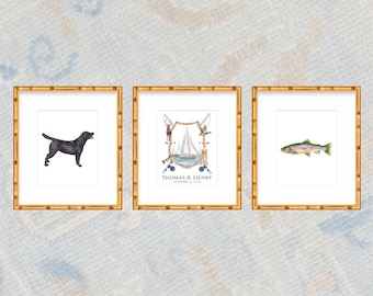 Watercolor Nursery Art Print / Nursery Art / Boy Art Print / Sportsman Theme Nursery / Dog Theme Nursery / Baby Shower Gift / Hunter