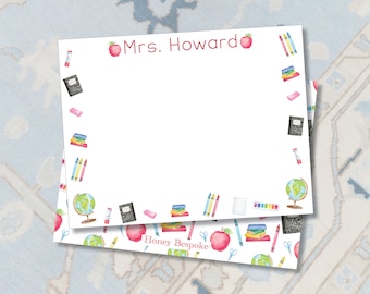 Personalized Teacher Stationery / Watercolor Teacher Stationery / Teacher Gift Ideas / Gifts For Teachers/ Teacher Notepad