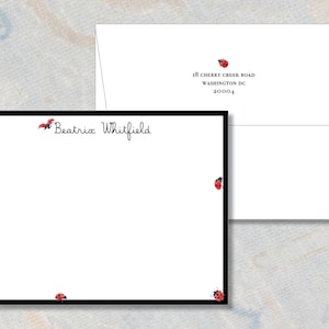 Ladybug Stationery / Personalized Ladybug Thank You Notes / Watercolor Ladybug Stationery / Gifts With Ladybugs
