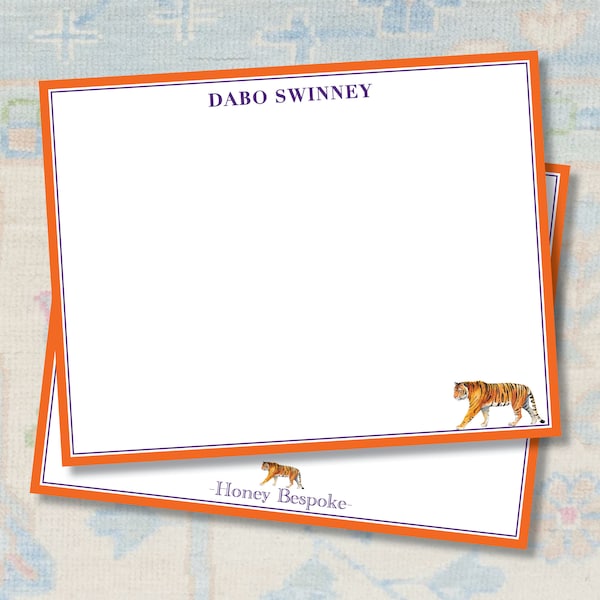 Personalized Clemson Stationery/ Clemson Tigers / Clemson Graduation Gift/ Preppy Stationery / Clemson Thank You Notes / Clemson Gift Ideas