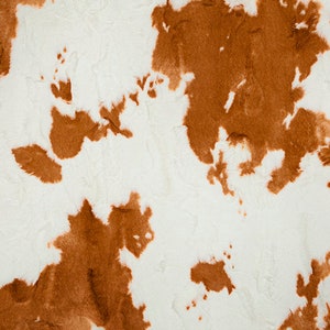 Penny Calf Minky, Shannon Fabrics Luxe Cuddle® Calf in Penny, Ginger Orange Cow, Plush Fabric, Minky Fabric By The Yard