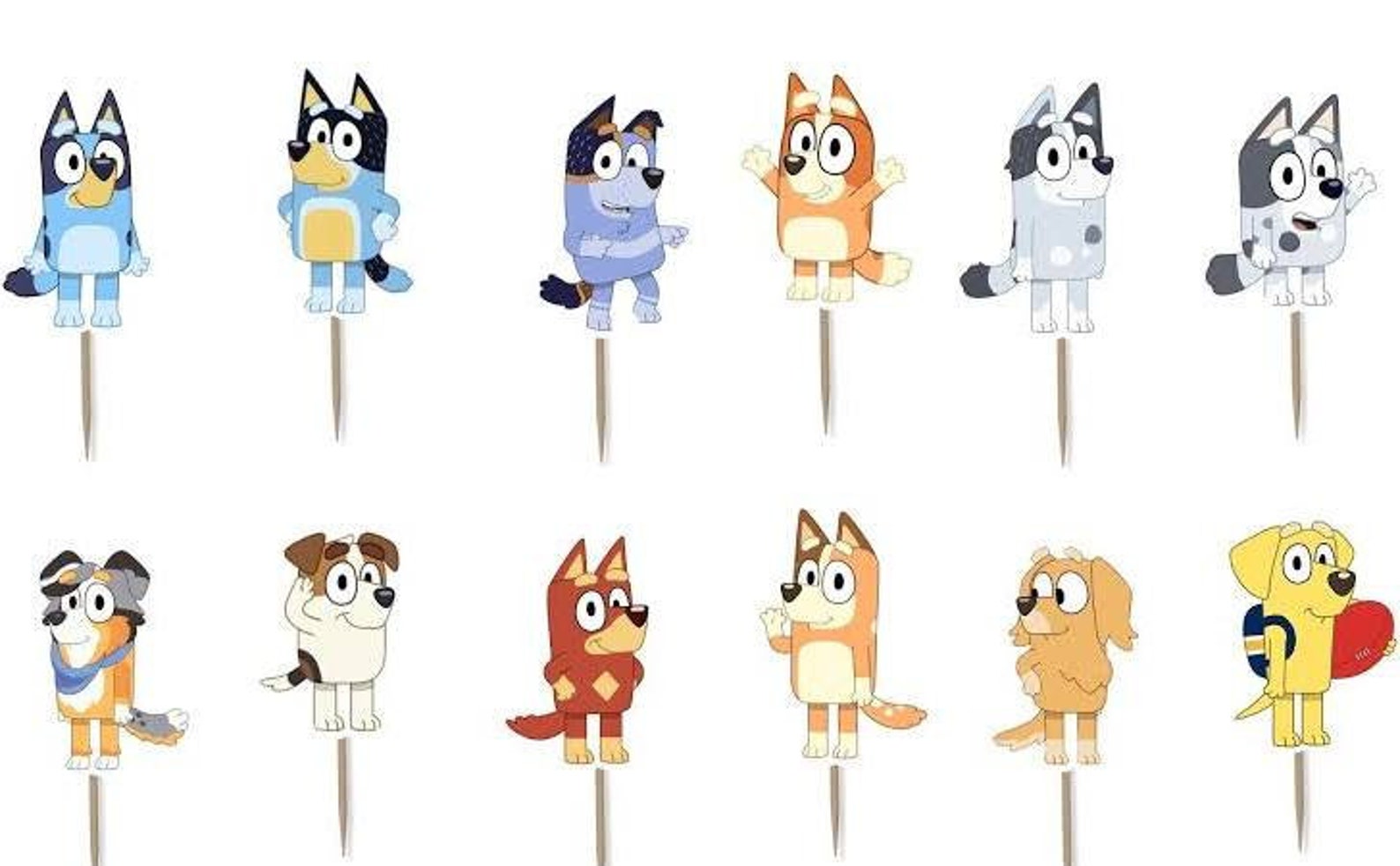 Bluey Cupcake Toppers Etsy