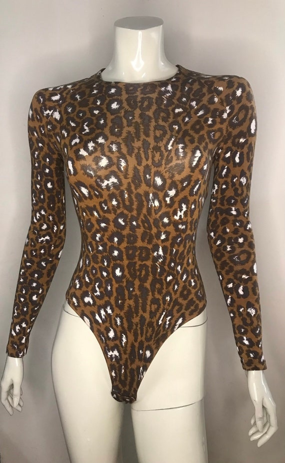 1990s Versus Gianni Versace animal print bodysuit… - image 1
