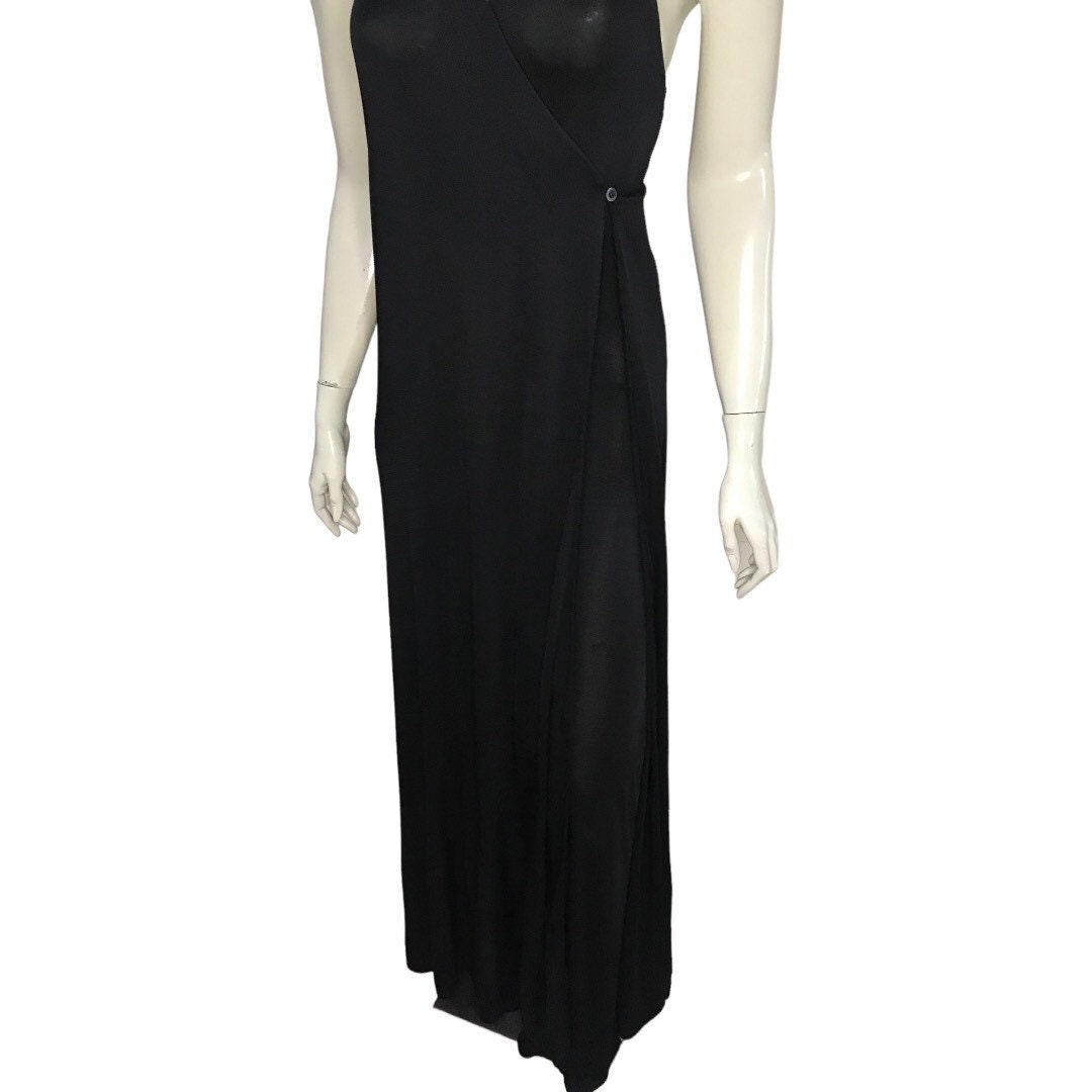 Gucci Halter Neck Wrap Gown With Asymmetrical Backless Detail and Side Slit - Etsy Gucci Halter Neck Wrap Gown With Asymmetrical Backless Detail and Side Slit - Etsy