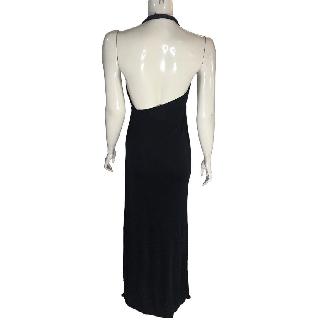 Gucci Halter Neck Wrap Gown With Asymmetrical Backless Detail and Side Slit  - Etsy