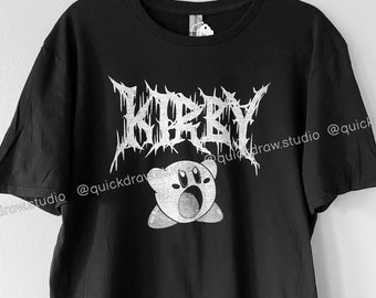 Black Metal Kirby Shirt - Heavy Death Metal Alternative Funny Nintendo Merch