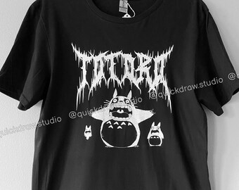 Black Metal Totoro Shirt - Heavy Death Metal Alternative Funny Studio Ghibli Merch