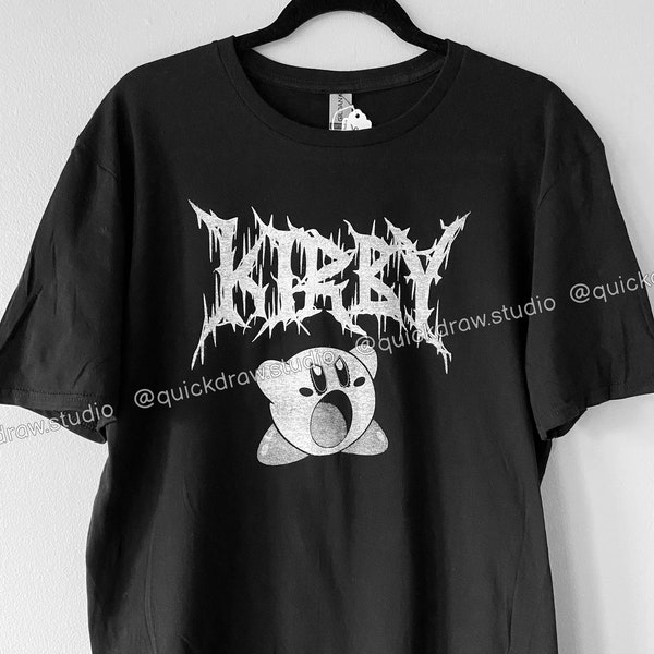 Black Metal Kirby Shirt - Heavy Death Metal Alternative Funny Nintendo Merch