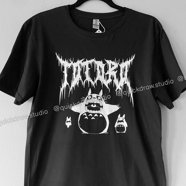 Black Metal Totoro Shirt - Heavy Death Metal Alternative Funny Studio Ghibli Merch