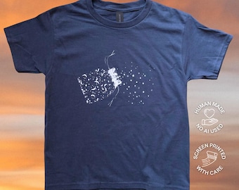 Celestial cyanotype t-shirt | whimsical screen printed tee