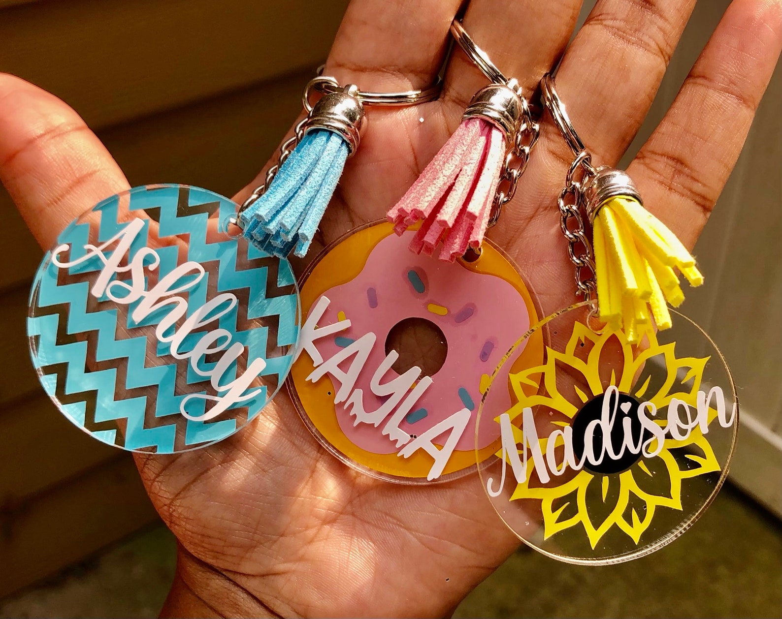 Customized Personalized Clear Acrylic Keychain With Tassel Etsy UK