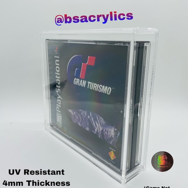 UV Resistant Playstation 1 PS1 Two Disc Video Game Acrylic Case Protector