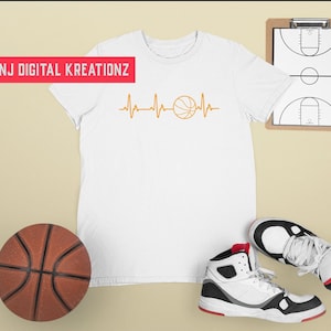 Basketball Heartbeat PNG, Basketball PNG, PNG Designs, Basketball for crafts, Love Basketball png, digital prints