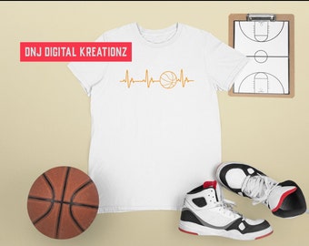 Basketball Heartbeat PNG, Basketball PNG, PNG Designs, Basketball for crafts, Love Basketball png, digital prints