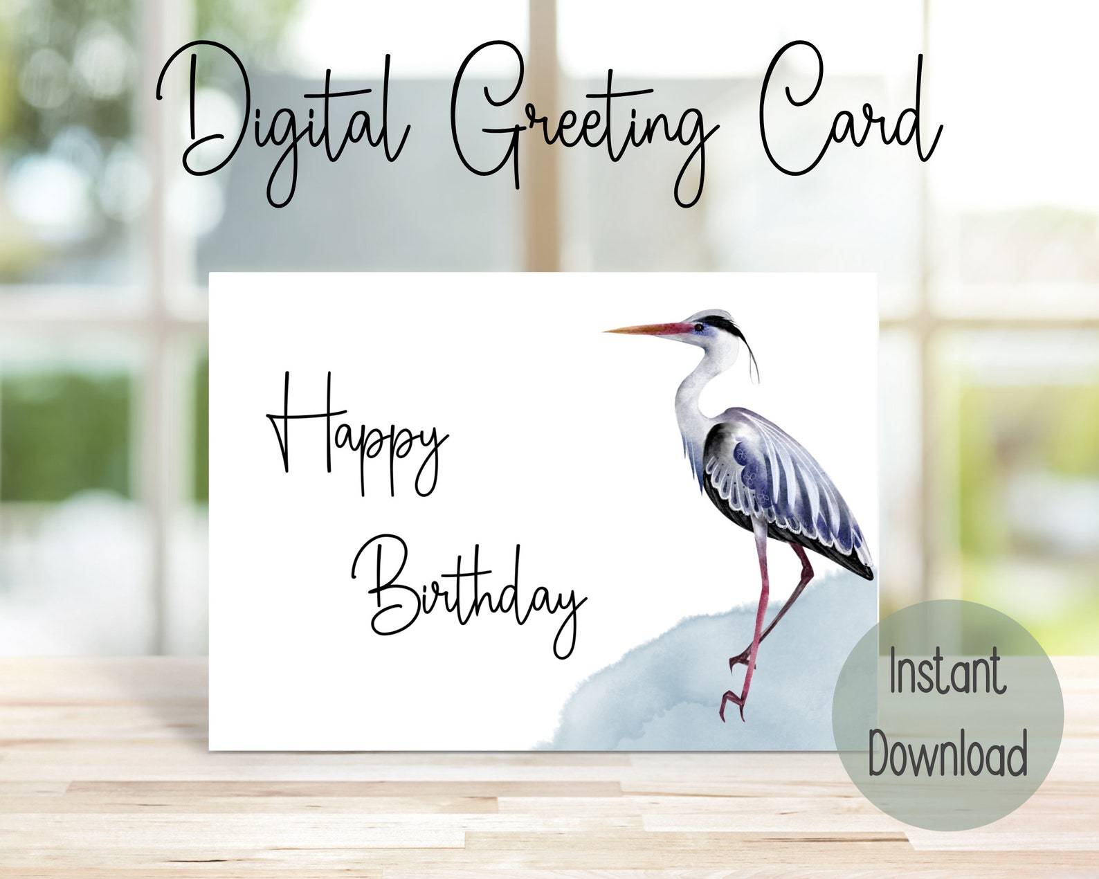 Great Blue Heron Happy Birthday Card Bird Notecards Nature Etsy Great Blue Heron Happy Birthday Card Bird Notecards Nature Etsy