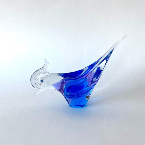 Glass pheasant bird FM Ronneby Sweden 1970 70’s vintage retro