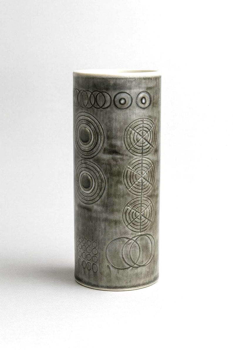 Vintage Olle Alberius Rörstrand Vase - Mid-Century Modern Scandinavian Ceramic Art