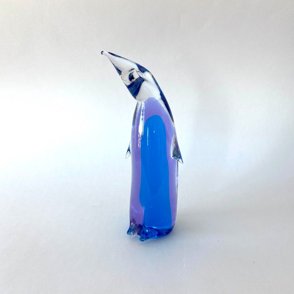 Glass penguin FM Ronneby Swedish glass. Scandinavian glass scandinavian art glass retro vintage crystal