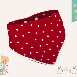Valentine Dog Bandana, Red Polka Dot Dana, Cat Bandana, Snap on Bandanas, Dog Scarf, Bandanas for Dogs, Bandanas for Cats, Dog Neckwear