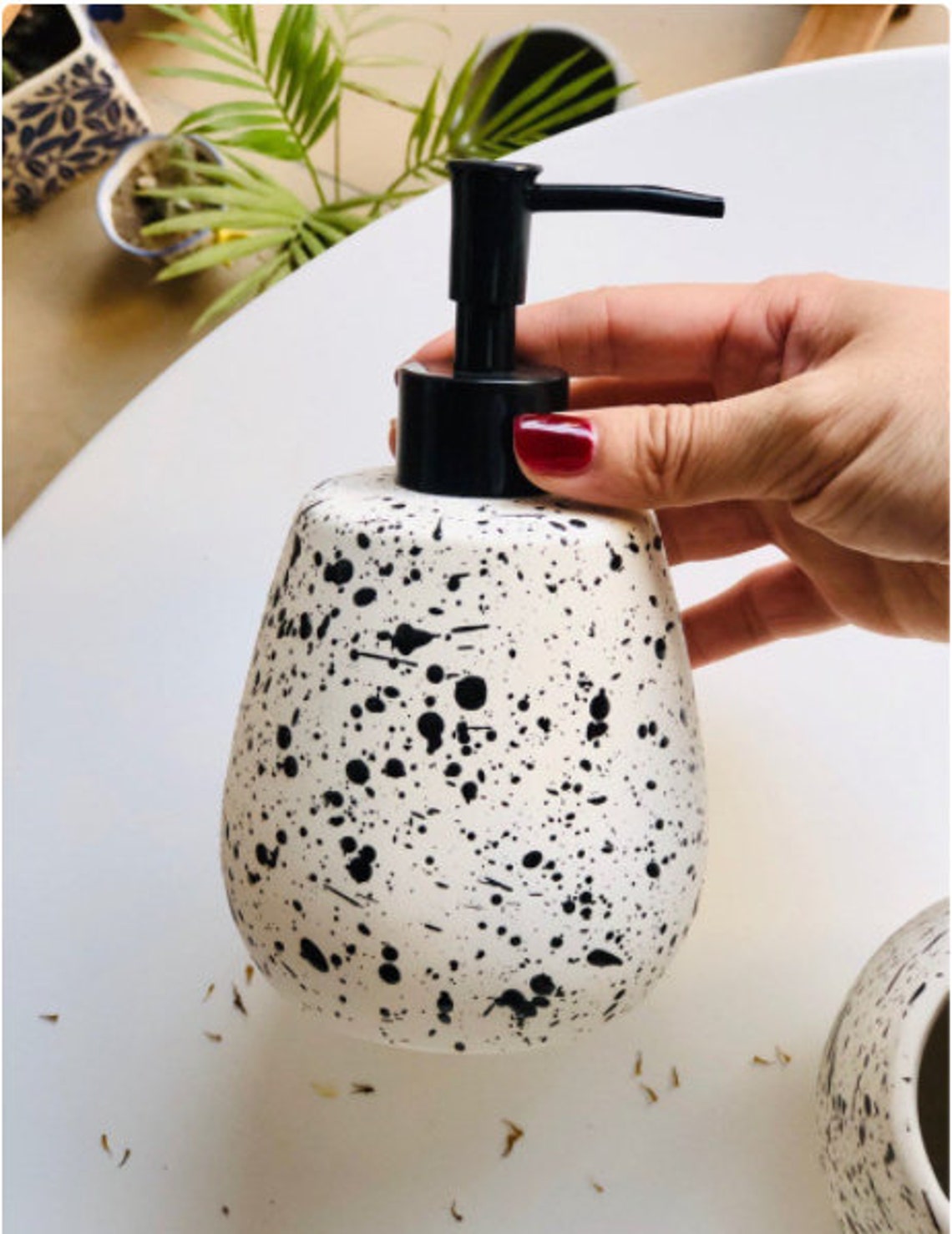 Pottery bath accessories set ceramic 4pc/modern unique splash Etsy