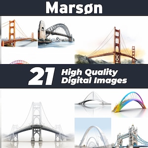 Bridges Clipart, Bridge Designs PNG, Modern Structures, Cityscape Crossings, Engineering Marvels - Digital