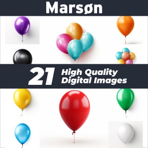 Vibrant Balloon Decor, Helium Balloons, DIY Balloon Art PNG, Celebrations, Party Ideas, Unique Balloon Designs, Colorful Bouquets - Digital