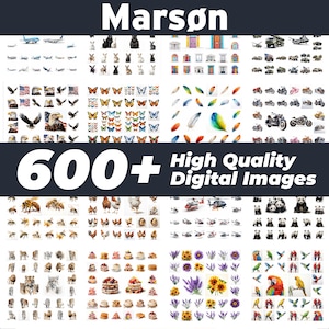 600+ BEELDEN ULTRA PACK, Grandioze Bundel, Digitale Clipart, Grafische Bundel - Direct downloaden, Auto's, Vliegtuigen, Bloemen, Dieren, Objecten, Voedsel