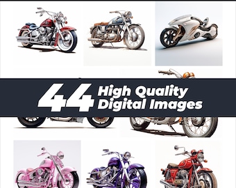 Motorcycle Clipart Bundle, 44 PNG Motors Images (Digital Download)