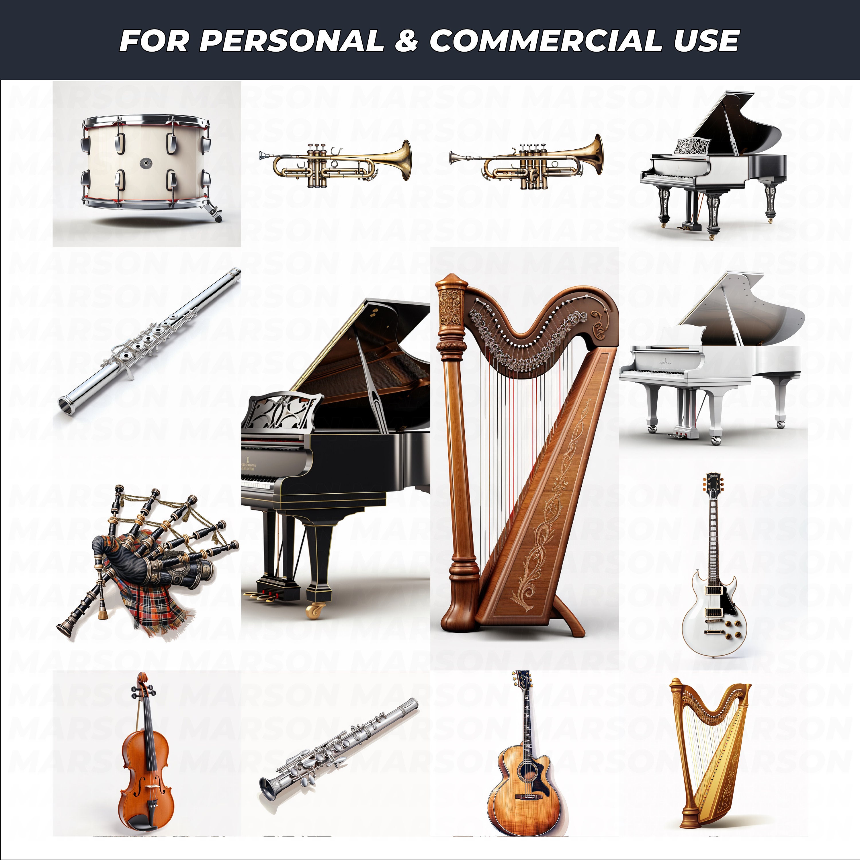Harmony in Sound, Electric Instruments PNG, Percussion and Wind ...