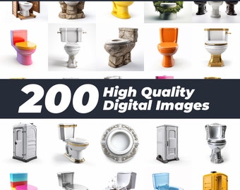 Toilet Clipart, Bathroom PNG Images (Digital Download)