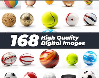 Sports Balls Clipart, PNG Bundle (Digital Download)