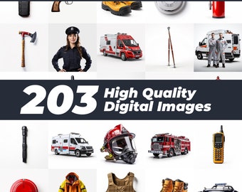 Emergency Responder Clipart Bundle, Police, Fire, Medical (Digital Download)
