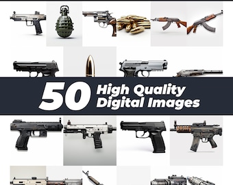 Tactical Firearms Collection, Shooting Gear PNG (Digital Download)