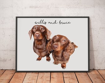 Group Pet Portrait, Custom Pet Portrait, Pet Memorial, New Pet Gift, Digital Pet Portrait, Custom Pet Design, Illustrated Pet Portrait