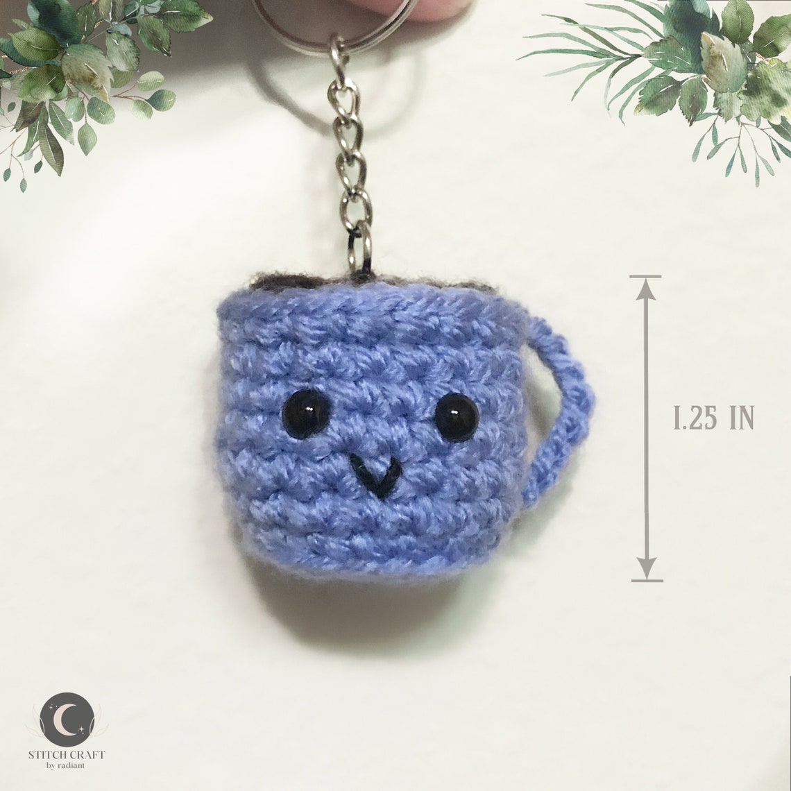Coffee Cup Keychain Crochet Coffee keychain Coffee Mug Etsy