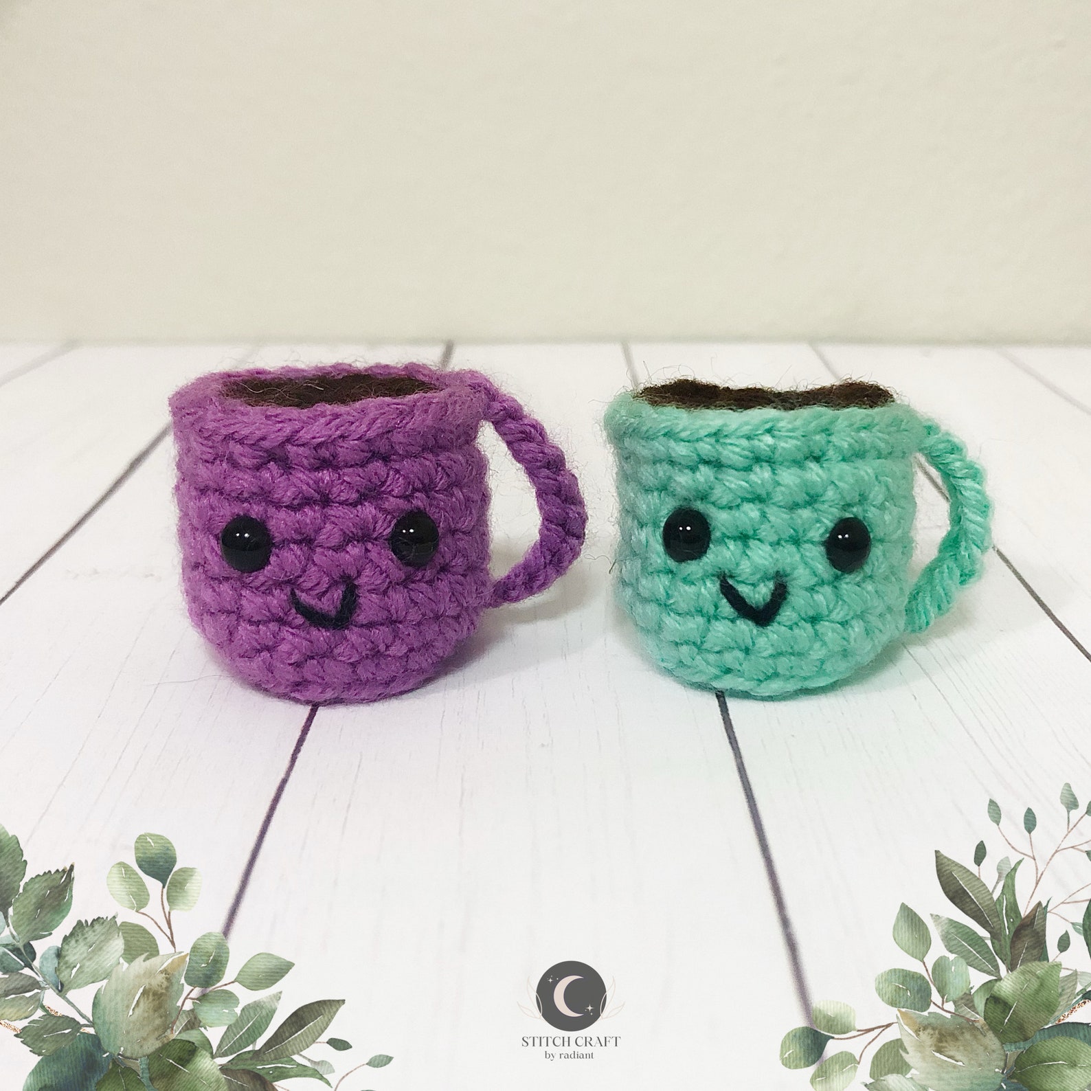 Coffee Cup Keychain Crochet Coffee keychain Coffee Mug Etsy