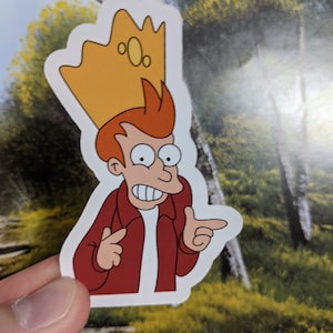 Funny Cartoon Sticker • Waterproof Sticker • Fry Futurama Sticker • Laptop Sticker • Wall Decal • Notebook Sticker • Tumbler Sticker