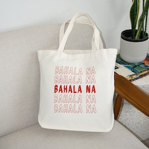 Bahala Na Tote Bag, Filipino Tote, Philippines Shoulder Bag, Filipino Tote Bag, Philippines Bag, Tagalog Tote Bag