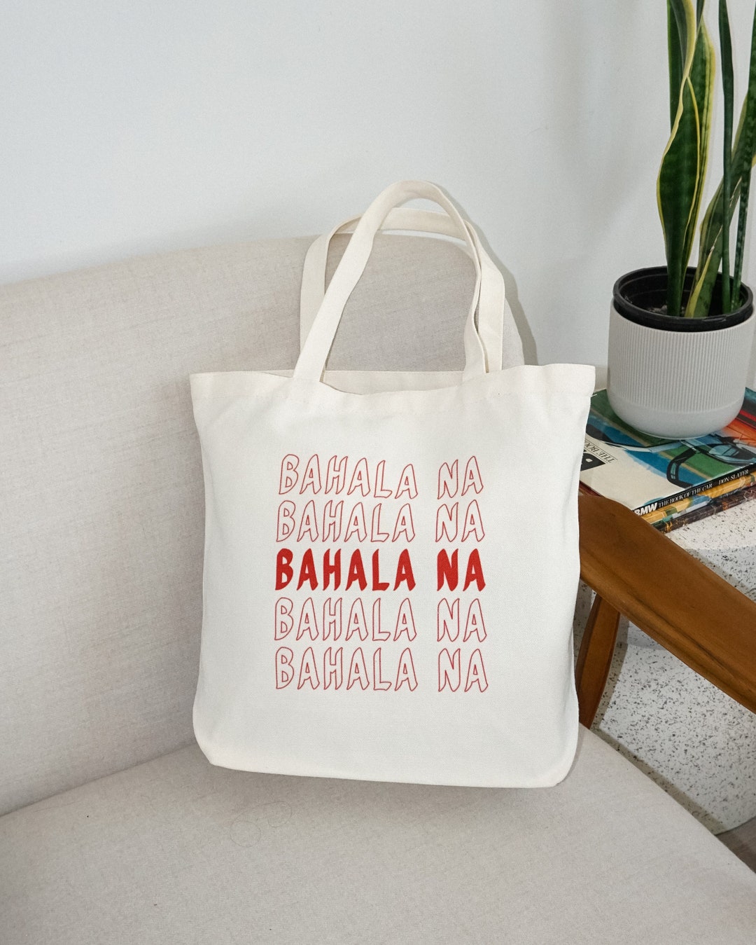 Bahala Na Tote Bag, Filipino Tote, Philippines Shoulder Bag, Filipino