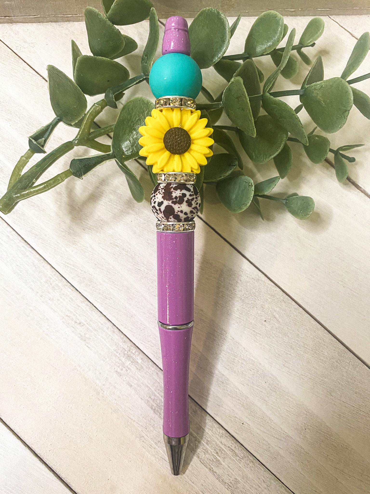 Novelty Feather Sunflower Flower Fluffy Fun Gift Ballpoint Stationery Pen 