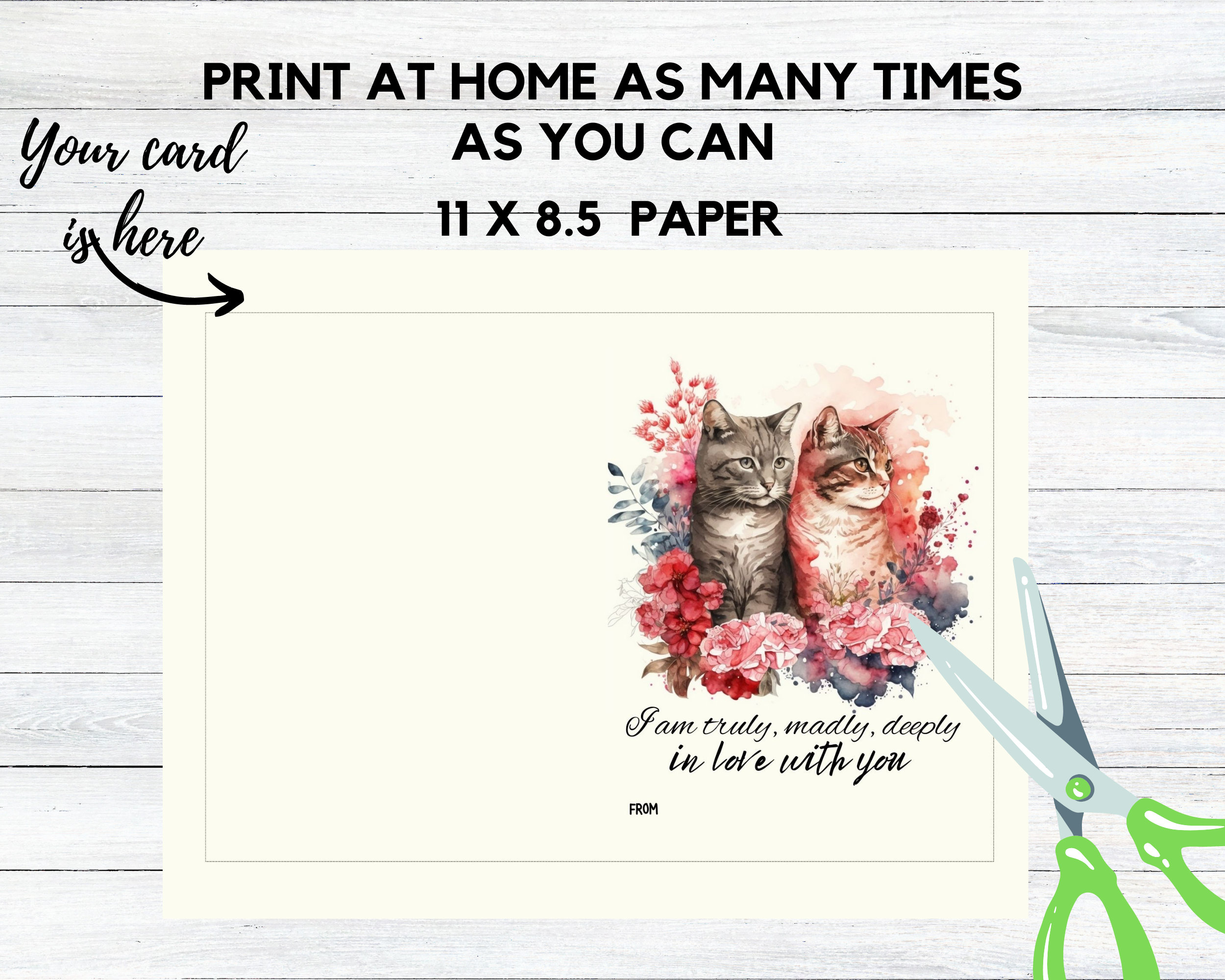 Printable Cat Valentine's Day Cards Digital Download - Etsy