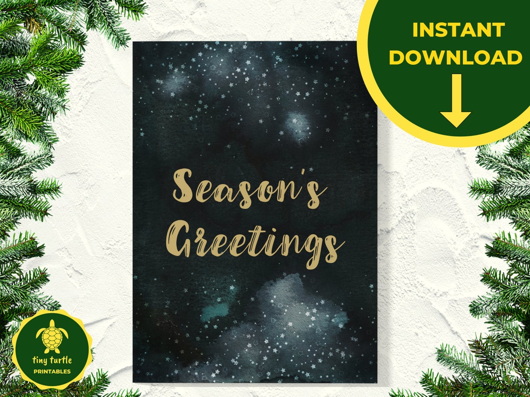Printable Season's Greetings Holiday Card Instant Digital - Etsy Printable Season's Greetings Holiday Card Instant Digital - Etsy