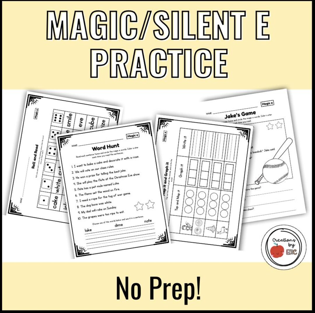 Magic/silent E Printables, Decodable Passages, Independent Activities ...